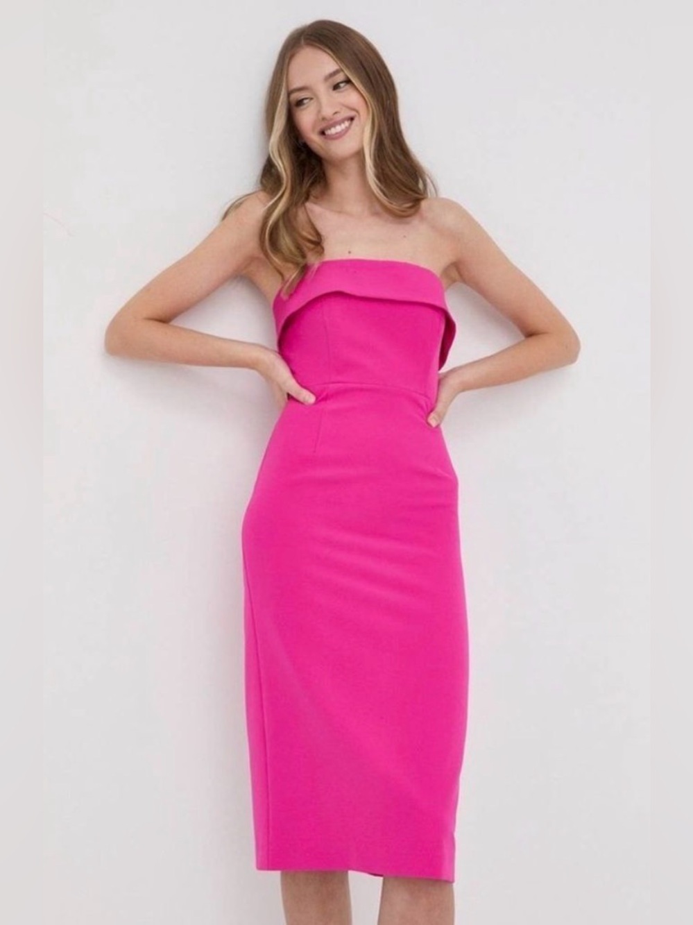 NWT Bardot Georgia Strapless Sheath Dress hot pink size10